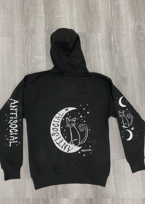 Anti Social Cat Witch Moon Hoodie