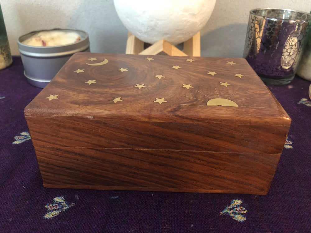 Wood Sun and Stars Box