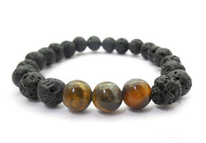 Lava Bracelet with Gemstones