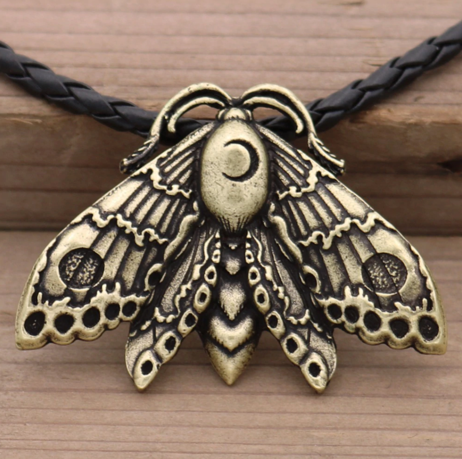 
            
                Load image into Gallery viewer, Crescent Moon on Death Moth
            
        