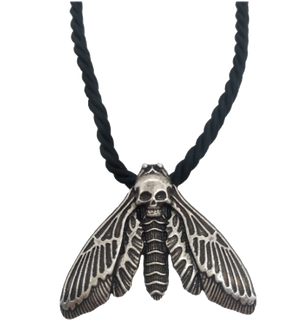Death's Head on Moth Necklace